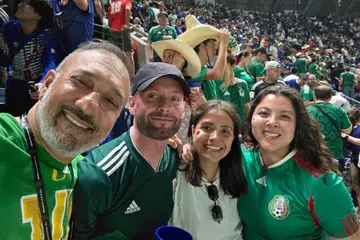 Dinesh S with Mexican fans.