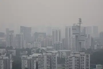 Hazy conditions seen from Clementi towards direction of Dover of at about 7.20 am on Sept 20.