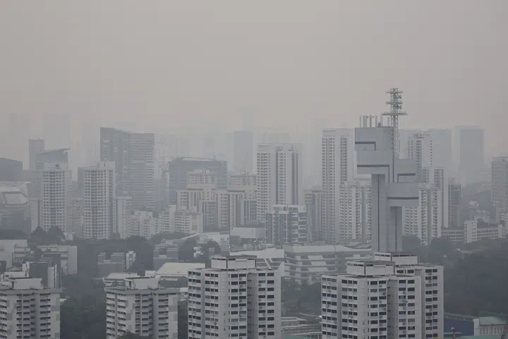 Hazy conditions seen from Clementi towards direction of Dover of at about 7.20 am on Sept 20.