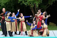 DADC performers, fiddler Kailin Yong and dance artiste Shahrin Johry performing the closing act “Confluence”.