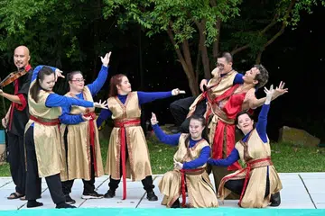DADC performers, fiddler Kailin Yong and dance artiste Shahrin Johry performing the closing act “Confluence”.
