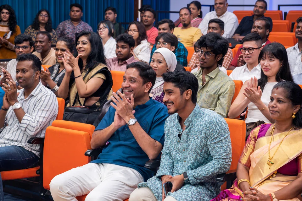 Minister of State Dinesh Vasu Dash attended the Deepavali-special screening of Athisayam.