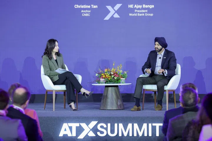 Mr Ajay during his fireside chat at ATX Summit 2026 held at Capella Singapore.