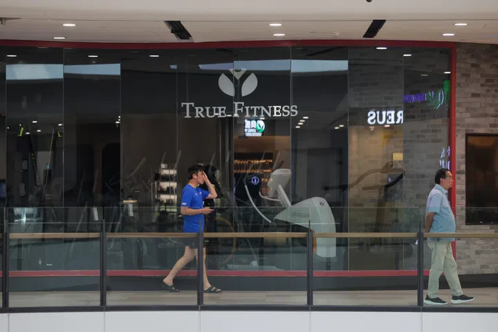 The facade of the shuttered True Fitness outlet at Great World on Sept 11.