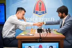 Ding Liren played Gukesh Dommaraju in Round 1 of the Sinquefield Cup in St Louis, United States, on Aug 20. 