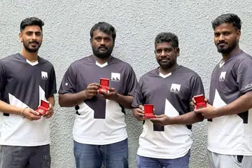 Four of these migrant workers; Inderjit Singh, Subramanian Saranraj, Nagarajan Anbarasan, and Sivasami Vijayaraj — received their Friends of ACE coins today.