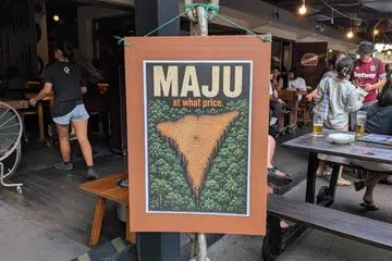 A poster made by residents hoping to protect Maju Forest against development, at a community-initiated dialogue at Handlebar at Gillman Barracks.