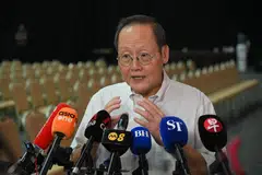 Minister for Energy, Trade and Industry (Energy and Industry) Tan See Leng giving a doorstop on the Indo natural gas export situation after the PAP Party Awards and Conference on Oct 25, 2026.