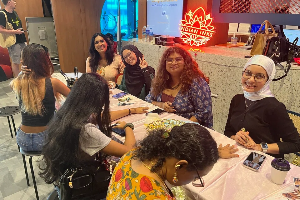 Founder of Indian Inks, Ms Shereen Begum, and her team of henna artists at the pop-up bazaar.