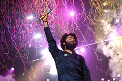 Arijit Singh performing at the Singapore Indoor Stadium on Dec 2.