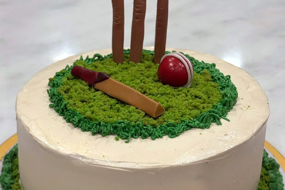 One of Ms Dolly Mirpuri’s latest creations is a cricket-themed cake.