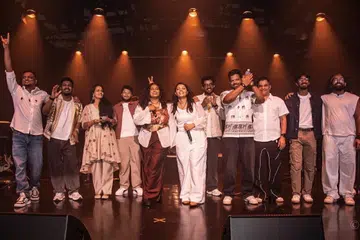 Members of Aarpo during the band’s Stamford Arts Centre gig.