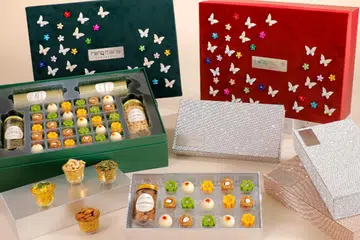 Rang Mahal’s mithai collection features an array of sweet and savoury delights, each crafted to honour the rich heritage of Indian cuisine.