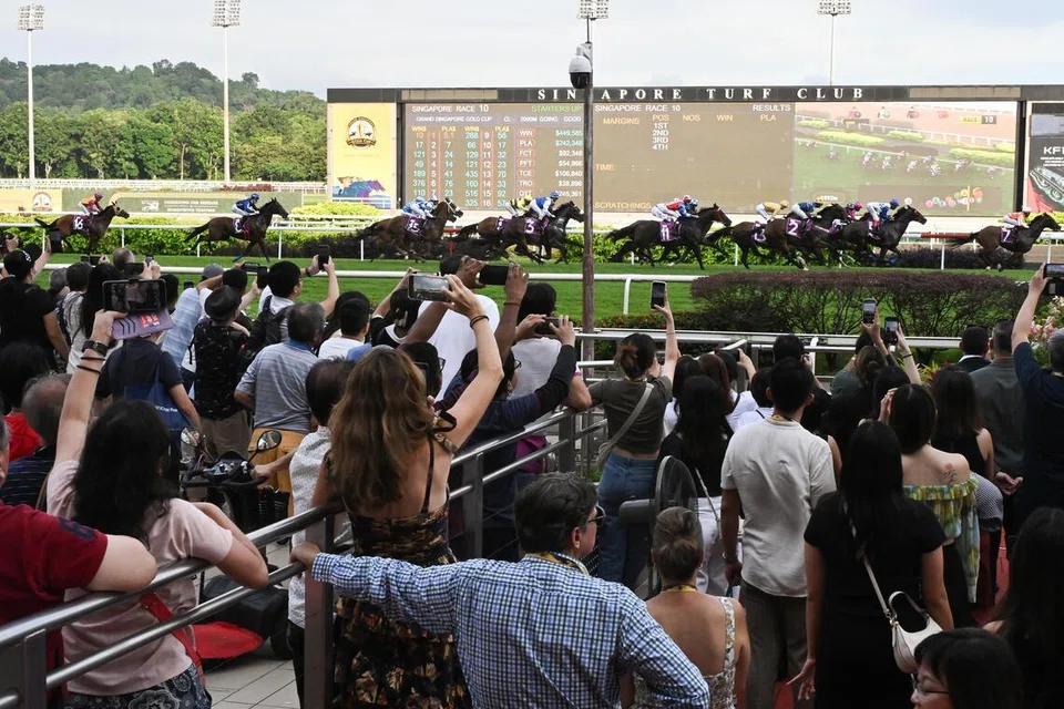 People watching Race 10: Grand Singapore Gold Cup at Kranji Racecourse on Oct 5, 2024.