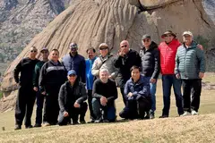 At Turtle Rock: (Left to right) Kneeling: Deepak Rupani, Kamal Shivdasani, Dr Suresh Mahtani. Standing: Sunil Rupani, Manoj Nanwani, Sanjay Samnani, Dr Yegappan, Anil Sachdeva, Paul Yu, Tulsi Rupani, Rajesh Kamat, Deepak Malik, Ganesh Ramchandani.