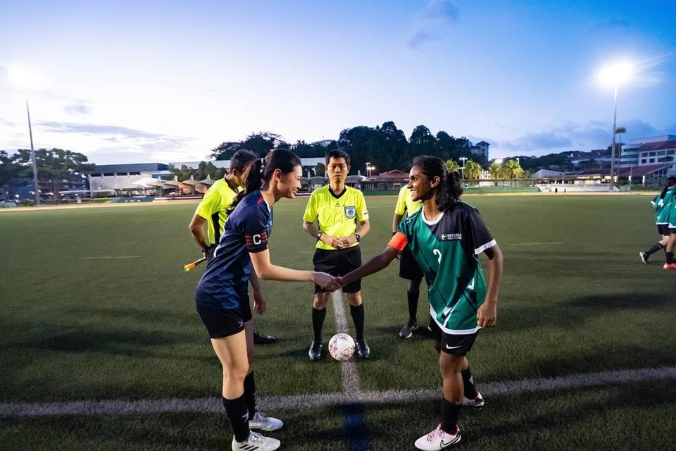 Harini on the football field.