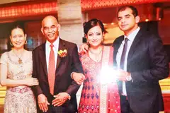 His wife, Ms Susan de Silva, Mr Chandra Mohan with daughter, Dhania and son, Valmiki.