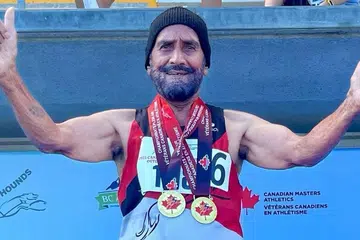 Gold medallist Piara Singh Bhullar set a new state record at the British Columbia Athletics meet in Vancouver in August 2026.