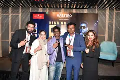 (From left) Maestro Productions director Sugumar Gurusaravanan, singer Yuvan Shankar Raja’s wife Zafroon Nisa, Yuvan, Mr Parthiban Murugaiyan and his wife Jessica.