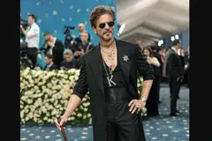 Shah Rukh Khan attends the 2025 Met Gala Celebrating “Superfine: Tailoring Black Style” at Metropolitan Museum of Art on May 05, 2025 in New York City.