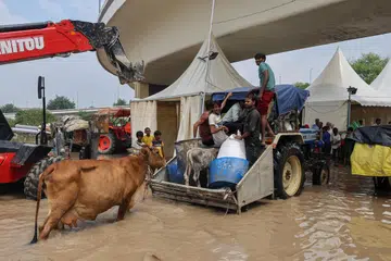 Rain floods in Delhi.