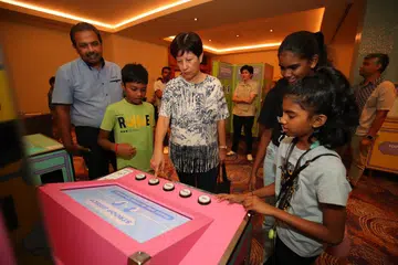 Minister Indranee Rajah at the Back to School Festival at Resorts World Sentosa last weekend. 
