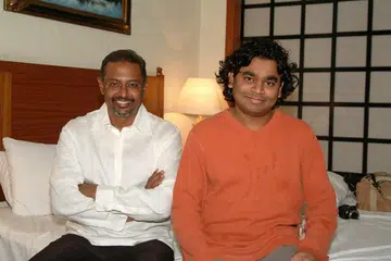 Local musician Mohamad Raffee with A. R. Rahman during the 1990s.