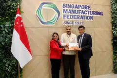 Ms Nomita Dhar, Dr Shilpak Ambule and Mr Lennon Tan at the launch of India-Singapore: 60 Years of Diplomatic Relations