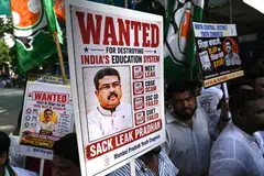 Thousands of protesters had demanded the resignation of Education Minister Dharmendra Pradhan over examination paper leaks.