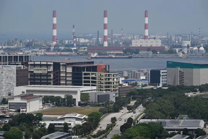 Pulau Seraya Power Station on Jurong Island. Electricity prices are higher due to reduced Middle East LNG supply amid conflict.