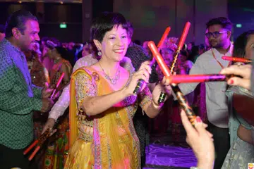 Minister in the Prime Minister’s Office Indranee Rajah joining participants on the dance floor.