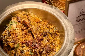 Dindigul-style Lamb Shank Biryani at The Great Indian Biryani Festival 2026.