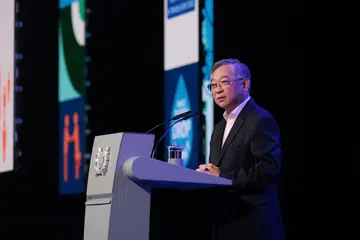 DPM Gan Kim Yong speaking at Singapore International Water Week on June 16, 2026.