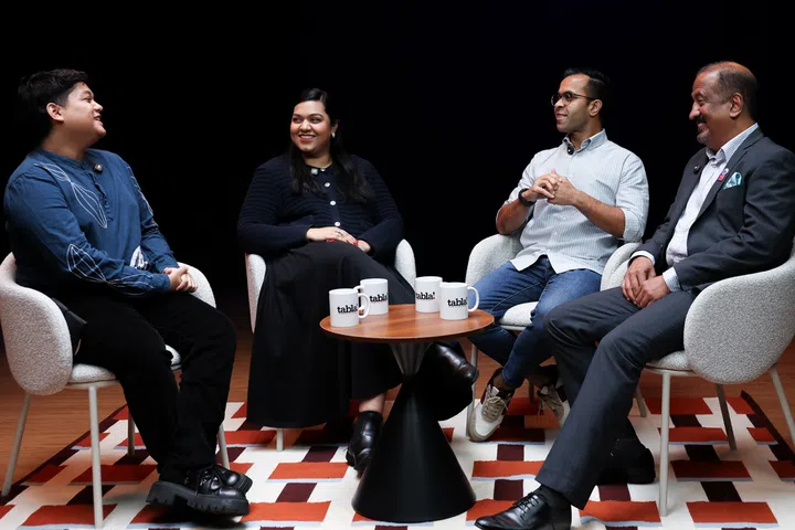 (From left) The first episode of tabla! talks was hosted by Mr Ezekiel L.S. Sen with guests Ms Nava Neetha, Mr Rajesh Misir, and Mr S.V. Padmanabhan.