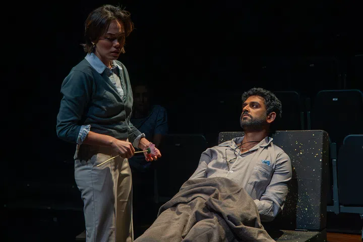 The play follows Elaine – played by Ms Terri Tan – dealing with her father’s, played by Mr Tarun Satyakumar, mortality after he gets a stroke.
