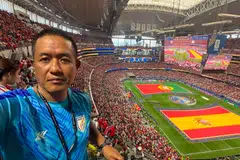 Mr Lalrengpuia at the AT&T Stadium in Dallas for the Spain vs Portugal match.