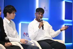 Mr Katiravan Suparmaniam speaking as a panellist at a workforce conference held as part of Singapore Maritime Week 2026 on April 23.
