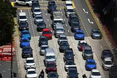Traffic jam on roads