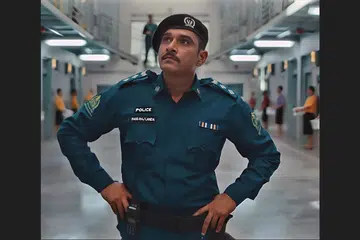 Vivek Gomber as a prison officer in the Bollywood film Jigra.