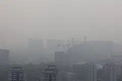 Hazy conditions seen from Clementi Singapore 
at about 8.35 am on Oct 11, 2026.