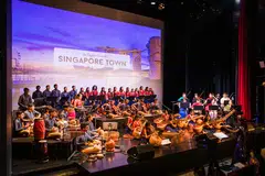Young Indian classical musicians performing at the Singapore Indian Youth Orchestra and Choir’s Yuva Ragam event.