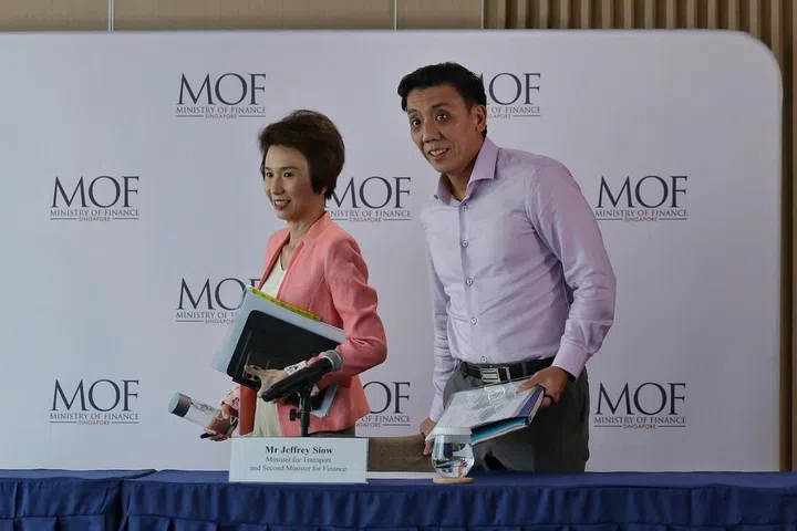 Senior Minister of State for Trade and Industry and Culture, Community and Youth Low Yen Ling and Transport Minister and Second Minister for Finance Jeffrey Siow announced the second tranche of assistance measures