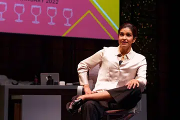 Ms Sindhura Kalidas, during her play, Psychob***h in 2023.