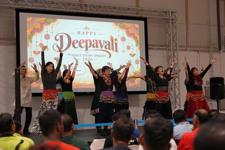 Seniors dancing to Tamil and Hindi songs as a part of the celebration.
