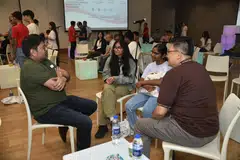 Mentors and mentees having a discussion during the launch of the Tata-PA Youth Career Exploration & Mentorship Programme.
