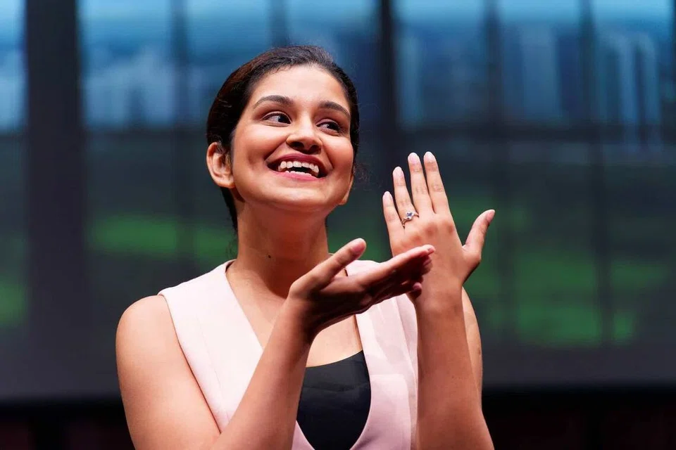 Ms Sindhura Kalidas, during her play, Psychob***h in 2023.