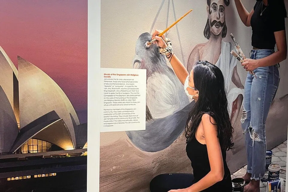The SJRS Art-Mural project documented in the hallway leading to the Ancient Religions exhibit in ACM.