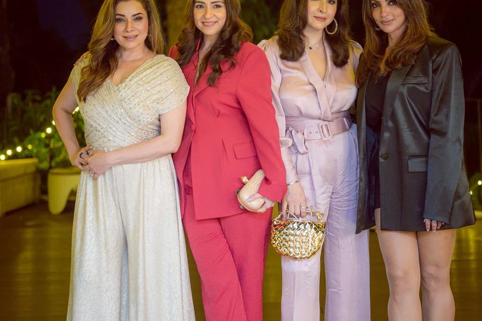 (From left)  Neelam Kothari Soni, Bhavana Pandey, Maheep Kapoor  and Seema Sajdeh in Singapore last week.
