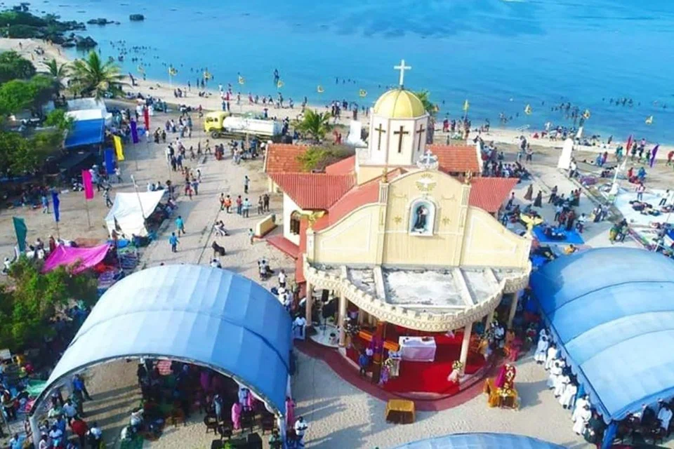 St. Anthony’s Church on Katchatheevu island, which attracts hundreds of visitors during an annual festival.