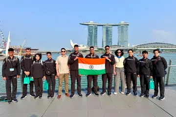 The NCC India cadets at Marina Bay.